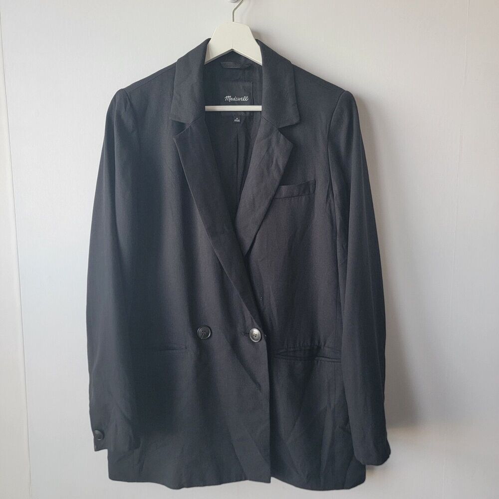 madewell womens size M Drapeweave Caldwell Double-Breasted Blazer NH328‎